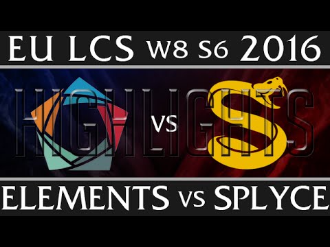 Elements vs Splyce Highlights | EU LCS W8D1 2016 Spring S6 | EL vs SPY Week 8