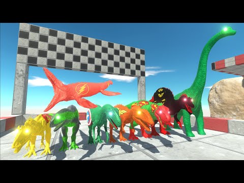 POWER UP SPEED CHAMPIONS RACE SUPERHERO DINOSAURS DC VS MARVEL V2 - Animal Revolt Battle Simulator