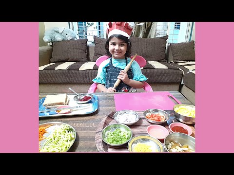 Cooking by Little girl Rutva I Sandwich Roll I Bhel