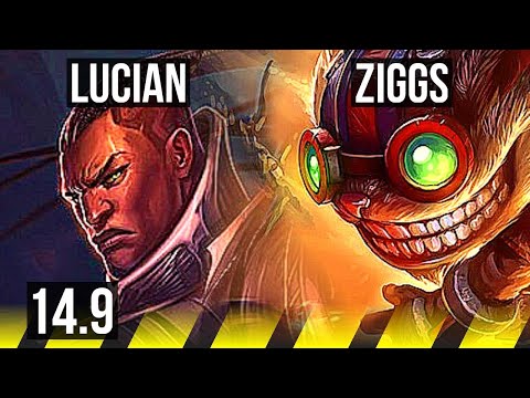 LUCIAN & Yuumi vs ZIGGS & Rumble (ADC) | 65% winrate, 4/1/5 | BR Challenger | 14.9