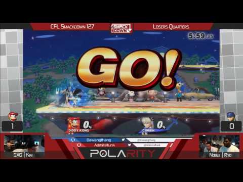 CFL Smackdown 127 WiiU - GxG | Kiki (Diddy Kong) vs Noble | Ryo (Corrin) - Losers Quarters