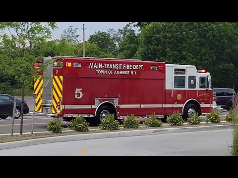 Main-Transit FD Rescue 5 & Engine 2 Code 3 Response (Powercall + Q Siren + Air Horn)