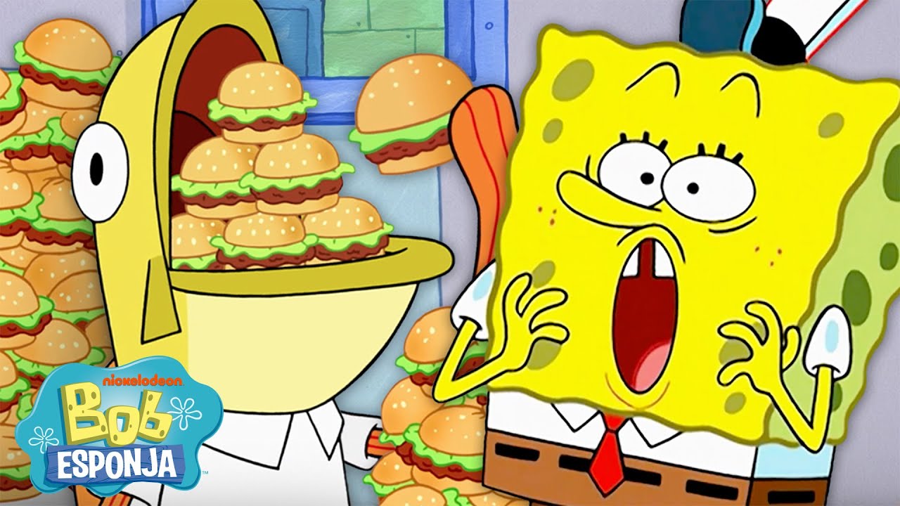 Bob Esponja | Personagens do Bob Esponja Comendo DEMAIS por 30 Minutos Direto 😱 | Português