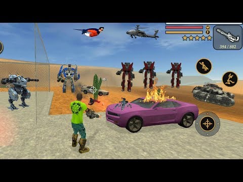 Vegas Crime Simulator (Vegas Hero Fight Car Robot on Army Base)🚗Car Burned - Android Gameplay HD