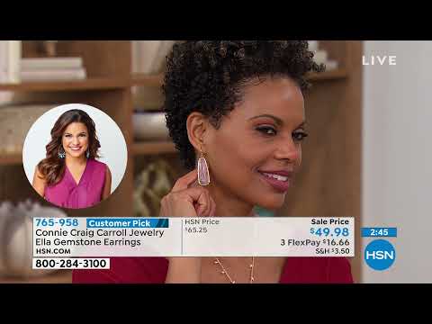 Connie Craig Carroll Jewelry Ella Gemstone Elongated Ham...