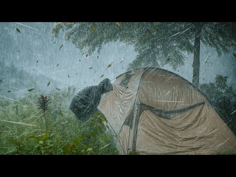 THE WORST RAIN STORM I'VE EVER EXPERIENCED ‼️ CAMPING IN HEAVY RAIN 
