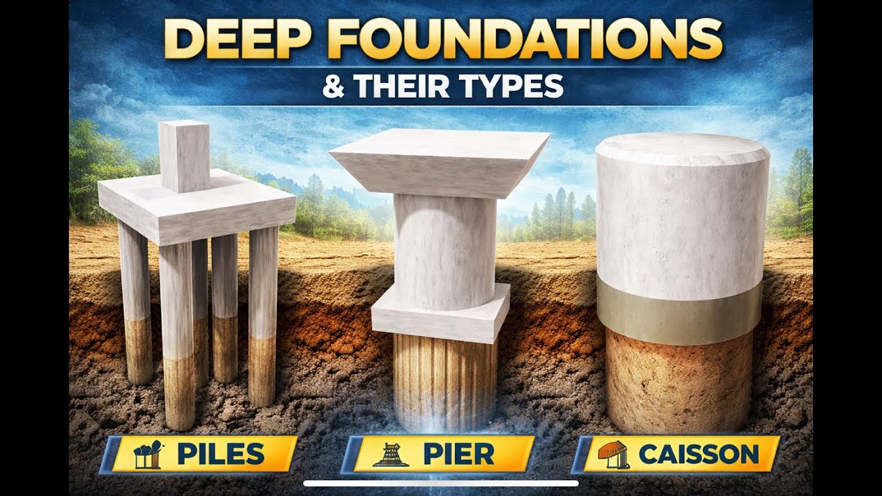Deep Foundations and Their Types || Types of Deep Foundation || Foundations in Building #3