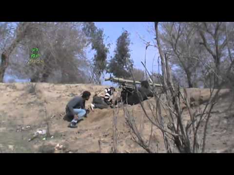 تجهيز مدفع SBG لضرب مقرات النظام في قرية الجفرة من قبل لواء محمد الباقر التابع لجيش القادسية في دير الزور