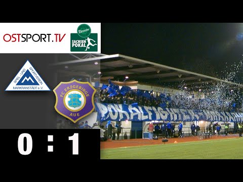 Feuerwerk, Fahnen und Konfetti! Aue müht sich: Markranstädt - Aue 0:1 | Sachsenpokal