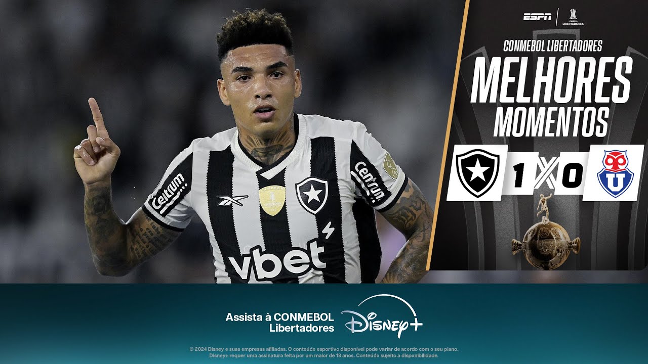 VÍDEO | Gol e melhores momentos da classificação do Botafogo sobre a Universidad de Chile
