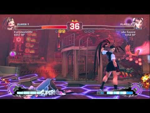 SSF4: EverydayGh5t (Ibuki) VS Kayane (Chun-Li)