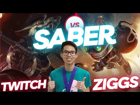 SABER | TWITCH VS ZIGGS | ADC GAMEPLAY | Patch 14.4 / Season 14 | #LeagueofLegends