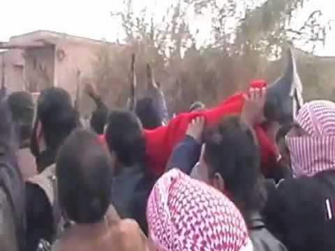 تشييع جابر الحسن المتعب أحد عناصر لواء سرايا الرسول في بلدة بقرص