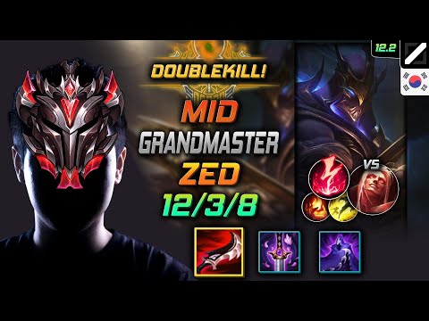 GrandMaster Zed Mid vs Vladimir - 천상계 미드 제드 드락 감전 - LOL KR 12.2