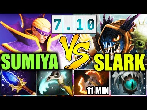 SumiYa - Invoker Vs 11 min Battle fury Godlike Slark  | Dota 2