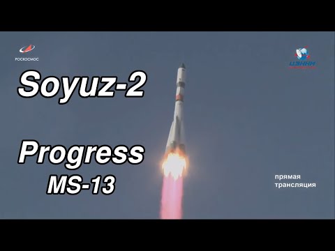 Soyuz-2.1a + Progress MS-13 in Full HD, Audio from NASA