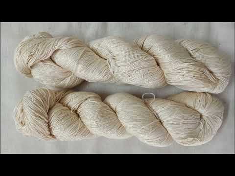 Conifer dyed muga silk yarns