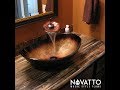 Black and Copper Oval Glass Vessel Bathroom Sink NOHP-G008-8031