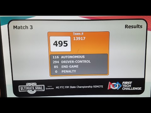 FTC 13917 FiM State Championship M3 - 2020-2021 Ultimate Goal