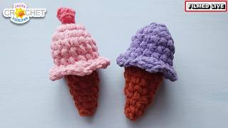 Little Plush Ice Cream Cones - NO SEW Amigurumi - Live Stream Feb 23, 2026