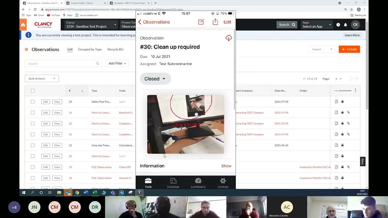 Procore Workshop Observations Tool