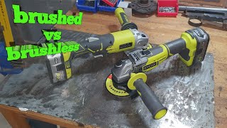 Ryobi brushless grinder v brushed grinder R18AG7-0 and R18AG-0