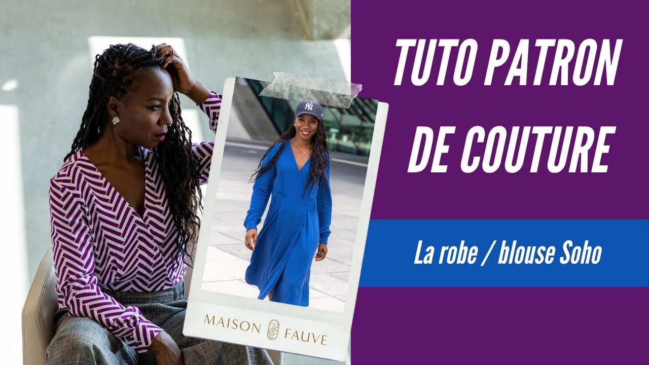 Patron couture robe portefeuille Soho / PDF (A4, A3, A0, US Letter) - Cadres, Calques par Taille, Vidéoprojection