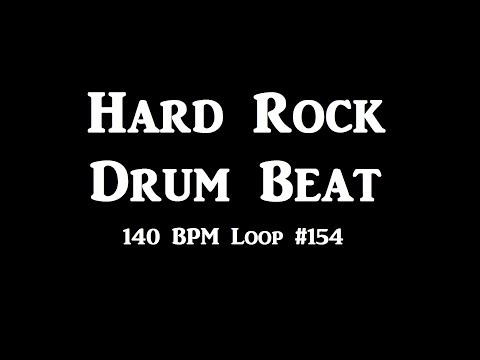 Modern Rock Drum Track 140 BPM, Drum Beats for Bass Guitar, Instrumental Isolated Drums Beat | 154