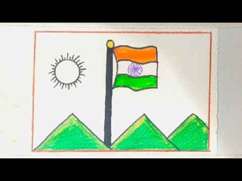 Indian flag 🇮🇳drawing for kids 🇮🇳 ! step by step ! art for kids