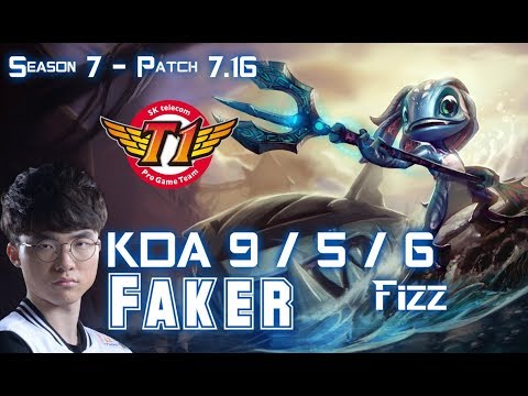 SKT T1 Faker FIZZ vs MALZAHAR Mid - Patch 7.16 KR Ranked