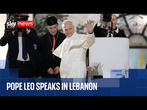 Pope Leo delivers speech in Lebanon