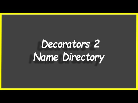 Python Programs 111 Decorators 2 Name Directory