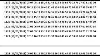 TODOS OS RESULTADOS DA LOTOMANIA