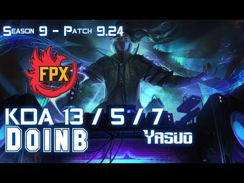 FPX Doinb YASUO vs KAYN Mid - Patch 9.24 KR Ranked