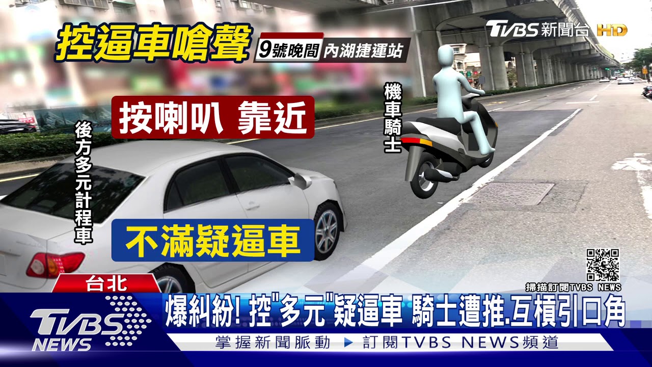 爆糾紛!控「多元」疑逼車 騎士遭推、互槓引口角
