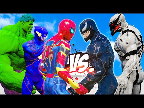 Team Spider-Man vs Team Venom 💥  Epic Superhero Battle!