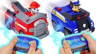 Paw Patrol RC Marshall Fire Truck and Chase Police Cruiser Remote Control! | DuDuPopTOY