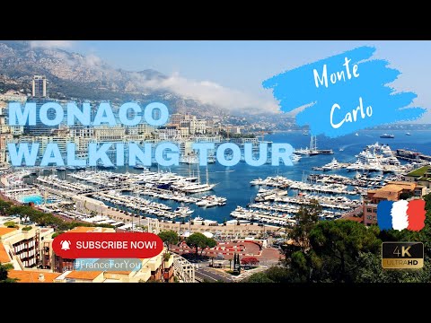 Monaco Monte Carlo walking tour with relax music | Monaco (French Riviera,Cote d'Azur) in 4K HDR