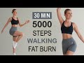 5000 STEPS IN 30 Min Walking FAT BURN Workout To The BEAT Super Fun No Repeat No Jumping