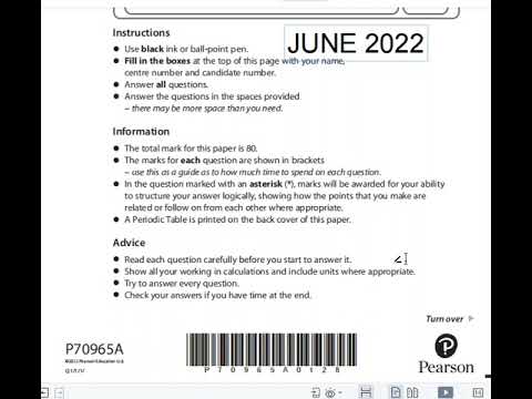 Pearson Edexcel unit 2 chemistry June 2022: Section A