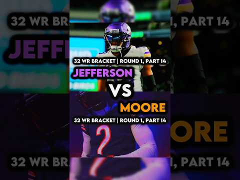 32 WR Bracket | Round 1, Part 14 | Justin Jefferson Vs DJ Moore #nfl #skol #widereceiver #schooly
