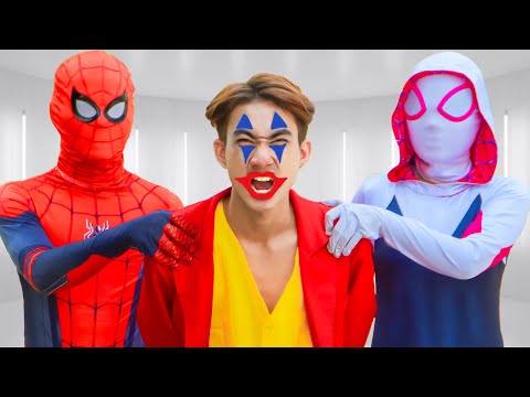 Spiderman Rescue Spider Girl Escape Joker Bad Guy Live Action Story Fun Superheroin | DG FUNNY