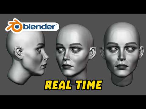 How to sculpt head in blender - Blender sculpting tutorial - Female