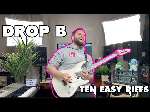 TOP TEN Easy RIFFS in DROP-B Tuning