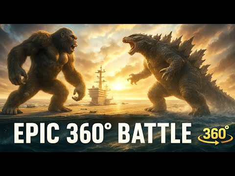 360° Godzilla vs. Kong: Epic Ocean Battle | VR Monster Fight Experience! - Fan Made Animation Video