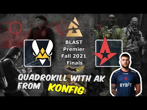 QuadroKill with AK from K0nfig on Nuke, Vitality vs Astralis, BLAST Premier Fall Final 2021