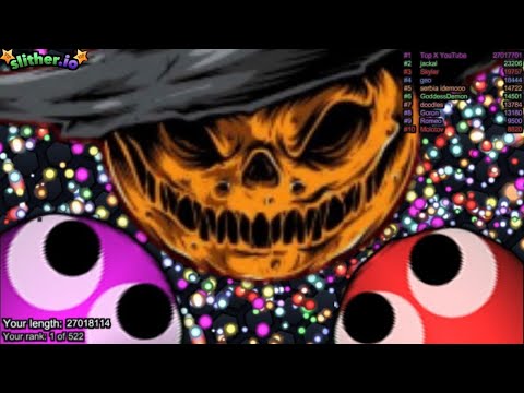 Slither.io A.I. Witch Pumpkin Vs Scary Snake - Epic Skin Slitherio Vip Best Gameplay, Infinity Score