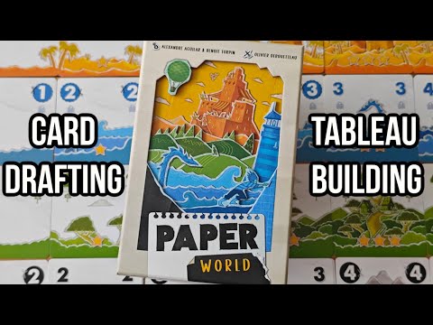 Paper World Board Game Review - Card Drafting & Tableau Building