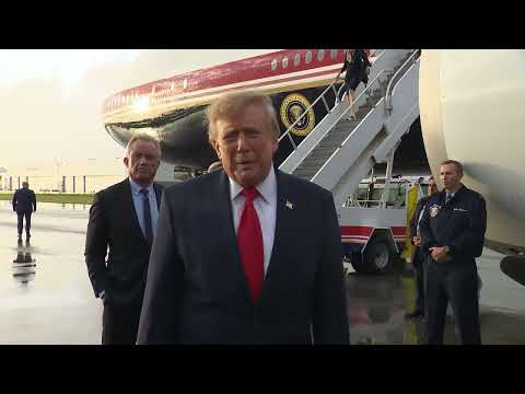President Trump Gaggles with Press Upon Arrival at Palm Beach, FL, Oct. 23, 2026