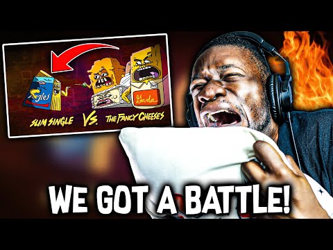 WE GOT A REAL BATTLE! | Kraft Singles vs Fancy Cheese rap battle | Rap Off (REACTION)